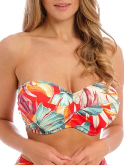 FANTASIE Bamboo Grove Twist Bandeau Bikini Top - Hot Chilli
