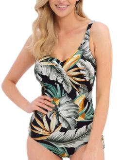 FANTASIE Bamboo Grove V-Neck Adjustable Leg Swimsuit - Jet