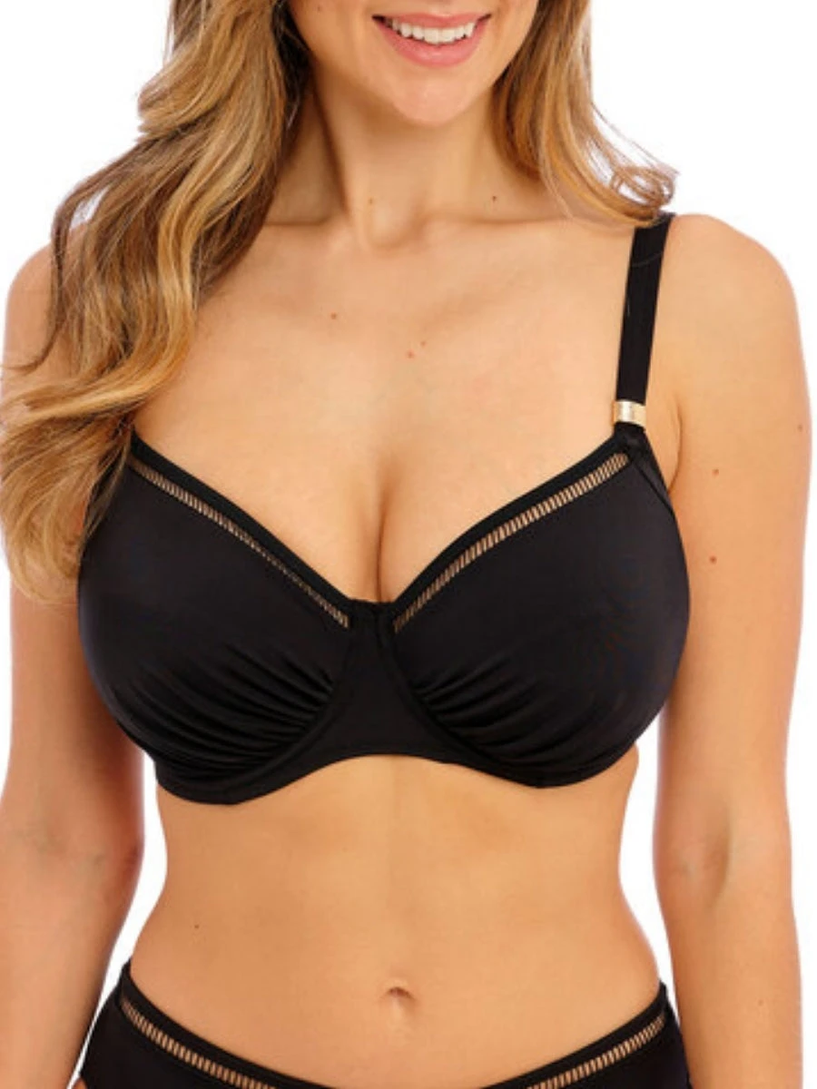FANTASIE East Hampton Gathered Full Cup Bikini Top - Black 3 FANTASIE East Hampton Gathered Full Cup Bikini Top - Black