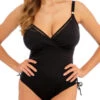 FANTASIE East Hampton Wrap Front Adjustable Leg Swimsuit - Black -FREYA Shop braforme fantasie east hampton FS502842 BLK f