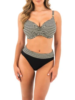 FANTASIE Koh Lipe Full Cup Bikini Top - Black & Cream -FREYA Shop braforme fantasie koh lipe FS504605 LAC 2f