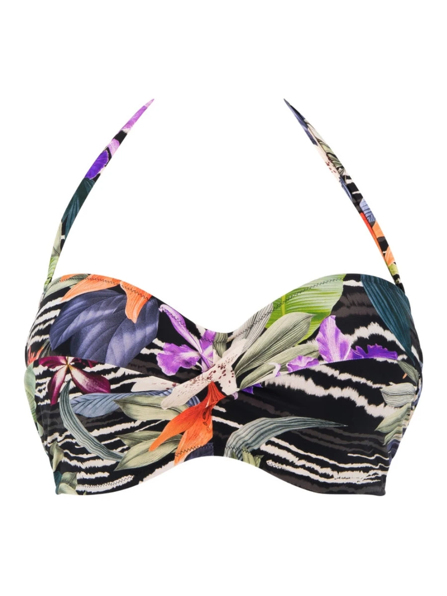 FANTASIE Maldives Twist Bandeau Bikini Top - Black Tropical 7 FANTASIE Maldives Twist Bandeau Bikini Top - Black Tropical - Image 5