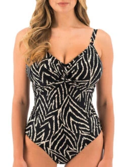 FANTASIE Silhouette Island Twist Front Swimsuit - Monochrome