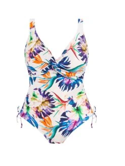 FANTASIE Paradiso Twist Front Adjustable Leg Swimsuit - Multi -FREYA Shop braforme fantasie swimwear fs501831 swimsuit multi aw23 p