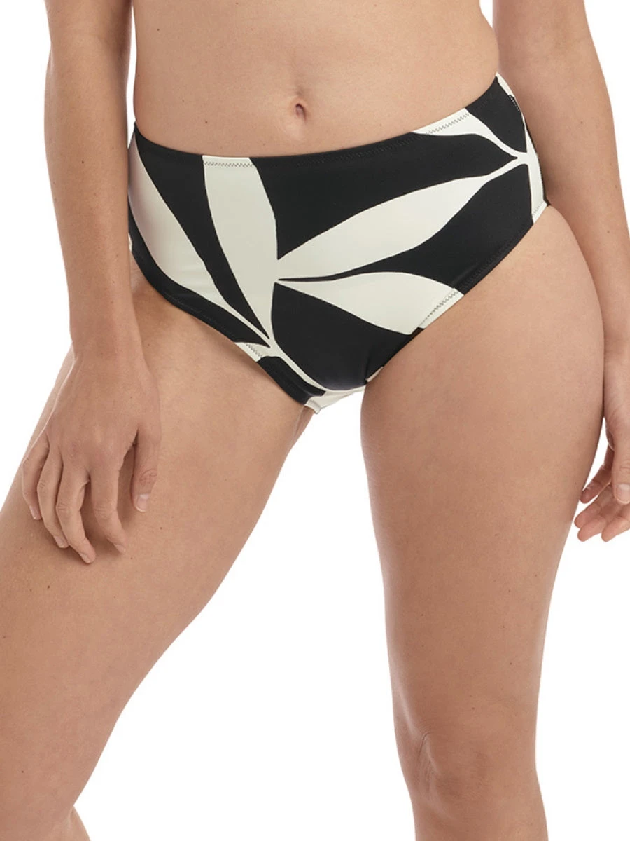 FANTASIE Ile De Re High Waist Bikini Brief - Black & Cream 3 FANTASIE Ile De Re High Waist Bikini Brief - Black & Cream