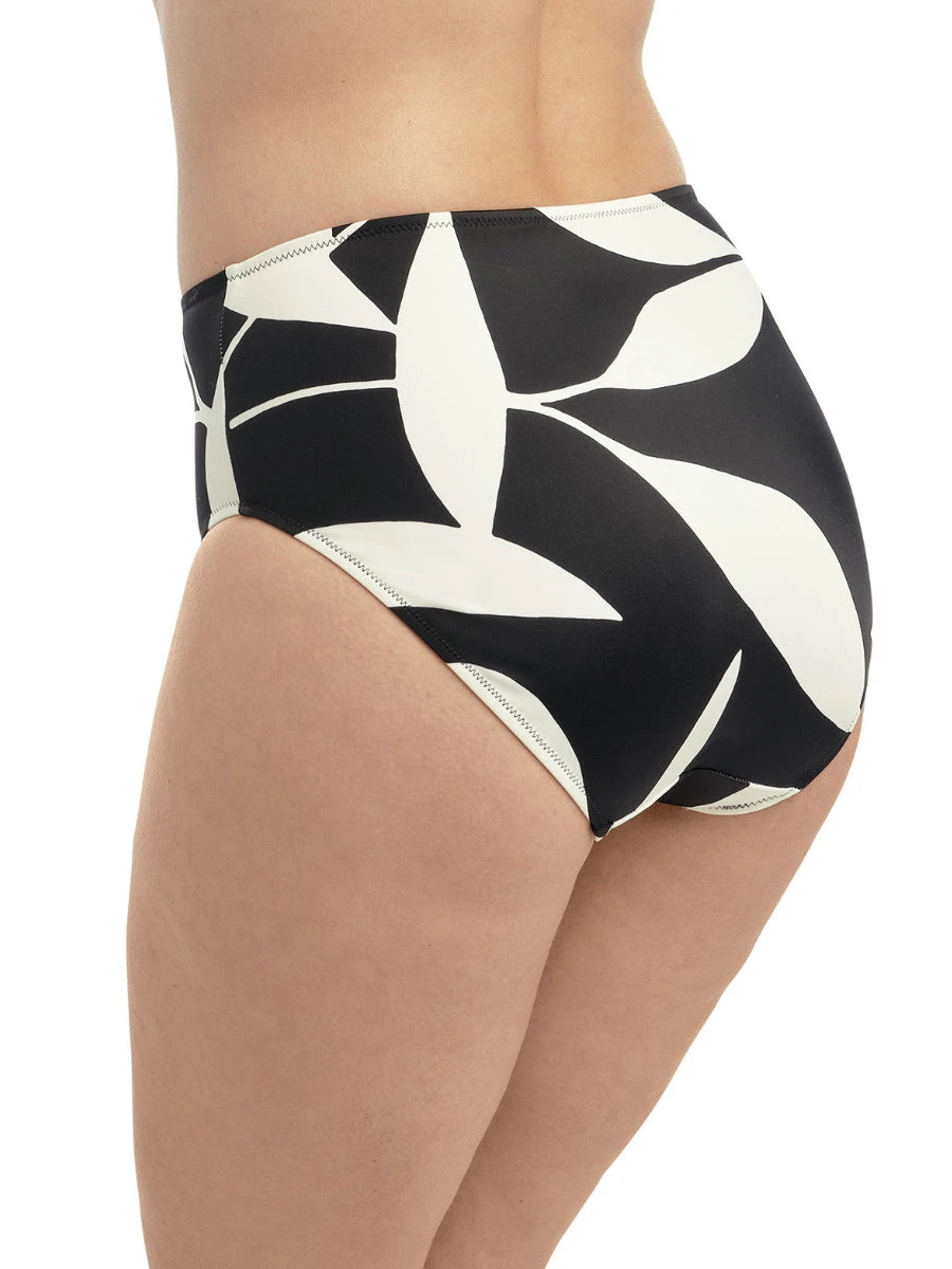 FANTASIE Ile De Re High Waist Bikini Brief - Black & Cream 4 FANTASIE Ile De Re High Waist Bikini Brief - Black & Cream - Image 2