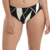 FANTASIE Ile De Re Bikini Brief - Black & Cream 1 FANTASIE Ile De Re Bikini Brief - Black & Cream -FREYA Shop braforme fantasie swimwear ile de re black cream mid rise bikini brief fs500972 f