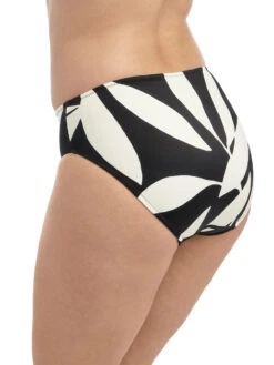FANTASIE Ile De Re Bikini Brief - Black & Cream -FREYA Shop braforme fantasie swimwear ile de re black cream mid rise bikini brief fs500972 s