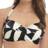 FANTASIE Ile De Re Twist Bandeau Bikini Top - Black & Cream -FREYA Shop braforme fantasie swimwear ile de re black cream uw twist bandeau bikini top fs500909 f1