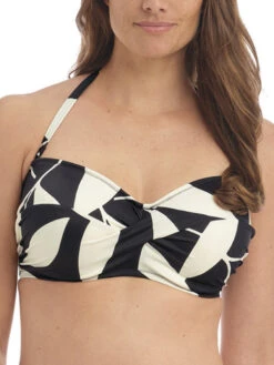 FANTASIE Ile De Re Twist Bandeau Bikini Top - Black & Cream