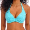 FREYA Jewel Cove Halter Bikini Top - Stripe Turquoise -FREYA Shop braforme freya jewel cove AS7232 TUR f