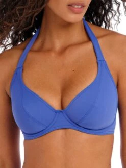 FREYA Jewel Cove Halter Bikini Top - Plain Azure