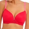 FREYA Offbeat Moulded Demi T-Shirt Bra - Chilli Red -FREYA Shop braforme freya lingerie offbeat aa5450 chilli red crd f