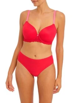 FREYA Offbeat Moulded Demi T-Shirt Bra - Chilli Red -FREYA Shop braforme freya lingerie offbeat aa5450 chilli red crd full