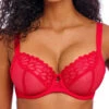FREYA Loveland Sheer Plunge Bra - Bombshell Chilli Red -FREYA Shop braforme freya loveland AA401002 BOC f
