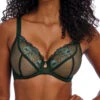 FREYA Loveland Sheer Plunge Bra - Deep Emerald -FREYA Shop braforme freya loveland AA401002 DPE f