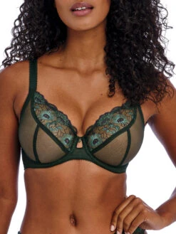 FREYA Loveland Sheer Plunge Bra - Deep Emerald