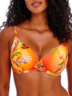 FREYA Miami Sunset Plunge Bikini Top - Papaya
