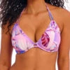 FREYA Miami Sunset Halterneck Bikini Top - Cassis
