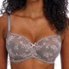 FREYA Offbeat Decadence Side Support Bra - Grey/Pink -FREYA Shop braforme freya offbeat decadence AA402501 GIN f