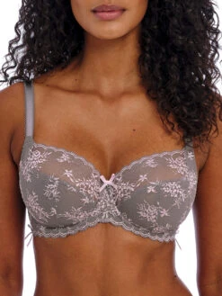 FREYA Offbeat Decadence Side Support Bra - Grey/Pink