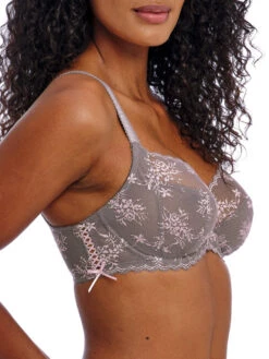 FREYA Offbeat Decadence Side Support Bra - Grey/Pink -FREYA Shop braforme freya offbeat decadence AA402501 GIN s