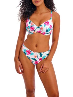 FREYA Palm Paradise Plunge Bikini Top - White -FREYA Shop braforme freya palm paradise AS205002 WHE 2f