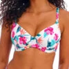 FREYA Palm Paradise Plunge Bikini Top - White -FREYA Shop braforme freya palm paradise AS205002 WHE f