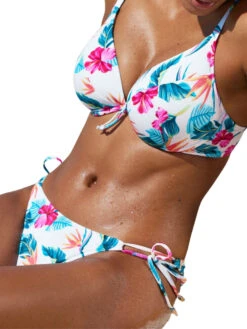 FREYA Palm Paradise Low Plunge Bikini Top - White -FREYA Shop braforme freya palm paradise AS205027 WHE 2l