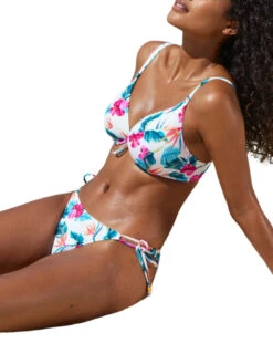 FREYA Palm Paradise Low Plunge Bikini Top - White -FREYA Shop braforme freya palm paradise AS205027 WHE l