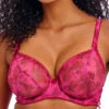 FREYA Rose Blossom Plunge Bra - Red Rose -FREYA Shop braforme freya rose blossom AA402402 REE f