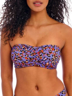 FREYA Santiago Nights Bandeau Bikini Top - Leopard
