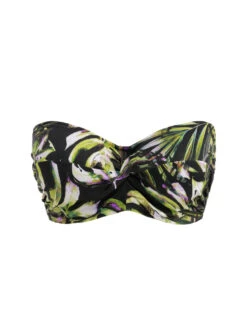 FANTASIE Palm Valley Twist Bandeau Bikini Top - Black -FREYA Shop braforme freya swimwear palm valley black uw twist bandeau bikini top fs6762 p