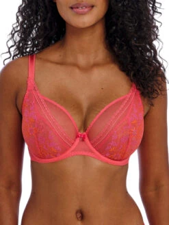 FREYA Sydnie High Apex Plunge Bra - Strawberry Ice