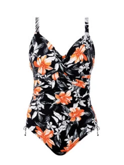 FANTASIE Port Maria Twist Front Swimsuit - Black -FREYA Shop braforme fs6898 blk fantasie swimwear port maria black twist front swimsuit p