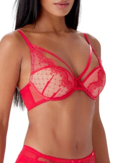 Gossard VIP Audacious Half Padded Plunge Bra - Red -FREYA Shop braforme gossard VIP audacious 20601 s