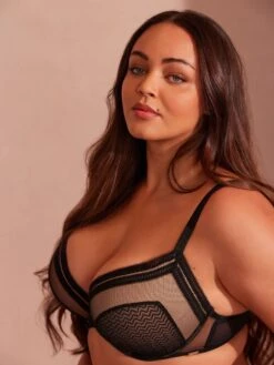 Gossard Contradiction Padded Plunge Bra - Black/Silver -FREYA Shop braforme gossard contradiction 20001 bsi ls