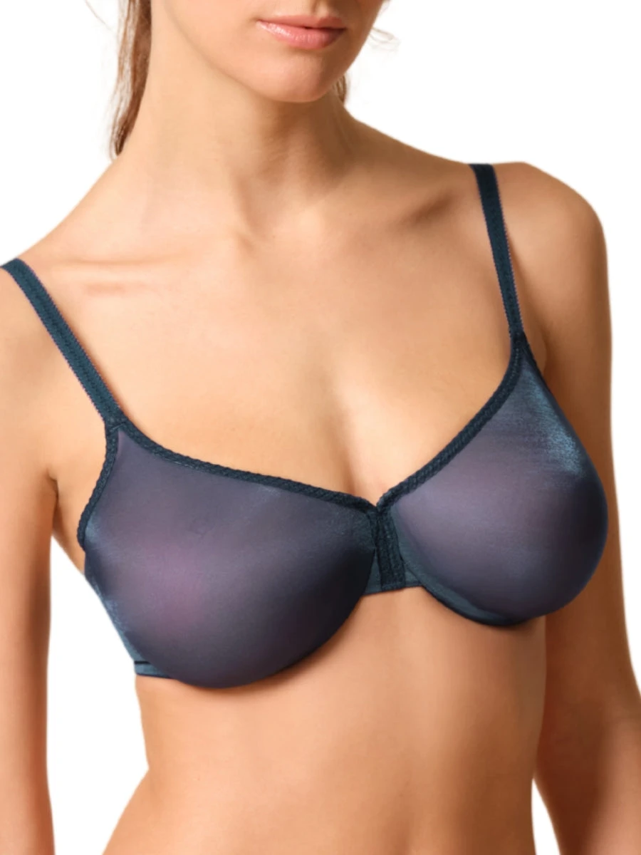 Gossard Glossies Sheer Moulded Bra - Shadow Blue 6 Gossard Glossies Sheer Moulded Bra - Shadow Blue - Image 4
