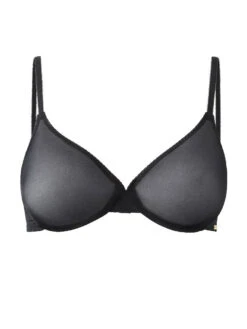 Gossard Glossies Sheer Moulded Bra - Black -FREYA Shop braforme gossard glossies 6271 sheer plunge underwired blk black front