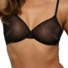 Gossard Glossies Sheer Moulded Bra - Black -FREYA Shop braforme gossard glossies 6271 sheer plunge underwired blk black mfront