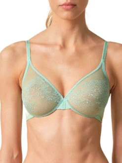 Gossard Glossies Lace Sheer Moulded Bra - Brook Green