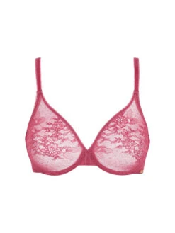 Gossard Glossies Lace Sheer Moulded Bra - Rose -FREYA Shop braforme gossard glossies lace 13001 ROS cf