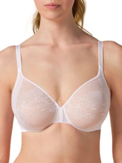 Gossard Glossies Lace Sheer Moulded Bra - White -FREYA Shop braforme gossard glossies lace 13001 WHT 2f