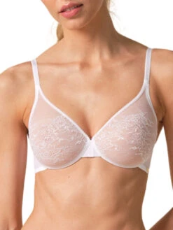 Gossard Glossies Lace Sheer Moulded Bra - White