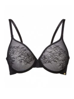 Gossard Glossies Lace Sheer Moulded Bra - Black -FREYA Shop braforme gossard glossies lace blk black fp