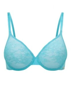 Gossard Glossies Lace Sheer Moulded Bra - Turquoise Sea -FREYA Shop braforme gossard glossies 20lace 13001 trq plain