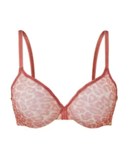 Gossard Glossies Leopard Sheer Moulded Bra - Blush Print -FREYA Shop braforme gossard lingerie 13101 bra bf