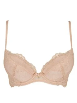Gossard Superboost Lace Padded Plunge Bra - Nude -FREYA Shop braforme gossard lingerie 7711 nude cut