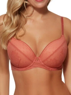 Gossard Boho Lace Padded Plunge Bra - Dusty Cedar -FREYA Shop braforme gossard lingerie boho lace 18601 dcr dusty cedar f1