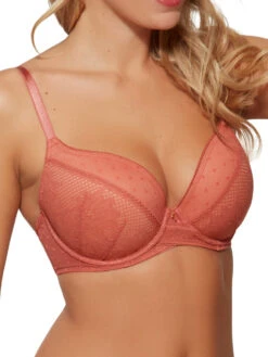 Gossard Boho Lace Padded Plunge Bra - Dusty Cedar -FREYA Shop braforme gossard lingerie boho lace 18601 dcr dusty cedar fs1